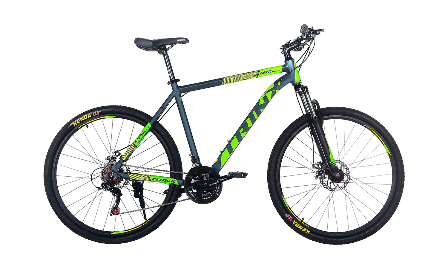 Фотография Велосипед Trinx M136 Elite 27,5" 2019, размер М, Серо-зеленый